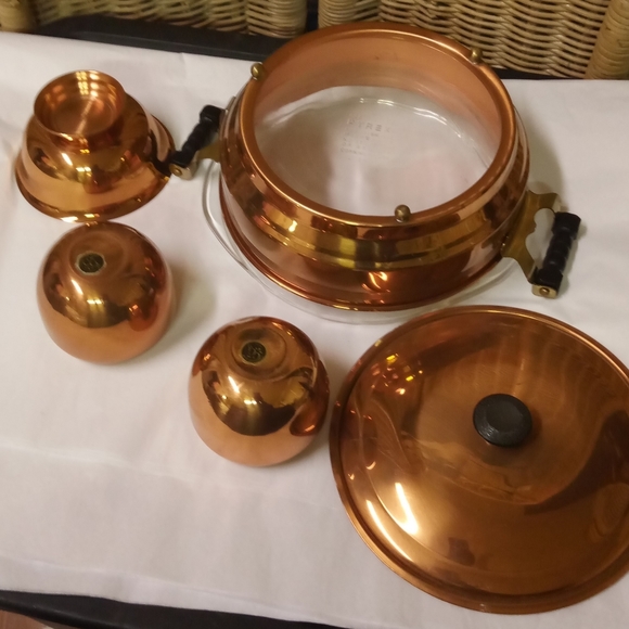 Vintage Copper Craft Guild Copper Buffet Server ONLY the pan and glass bowl - Picture 7 of 9